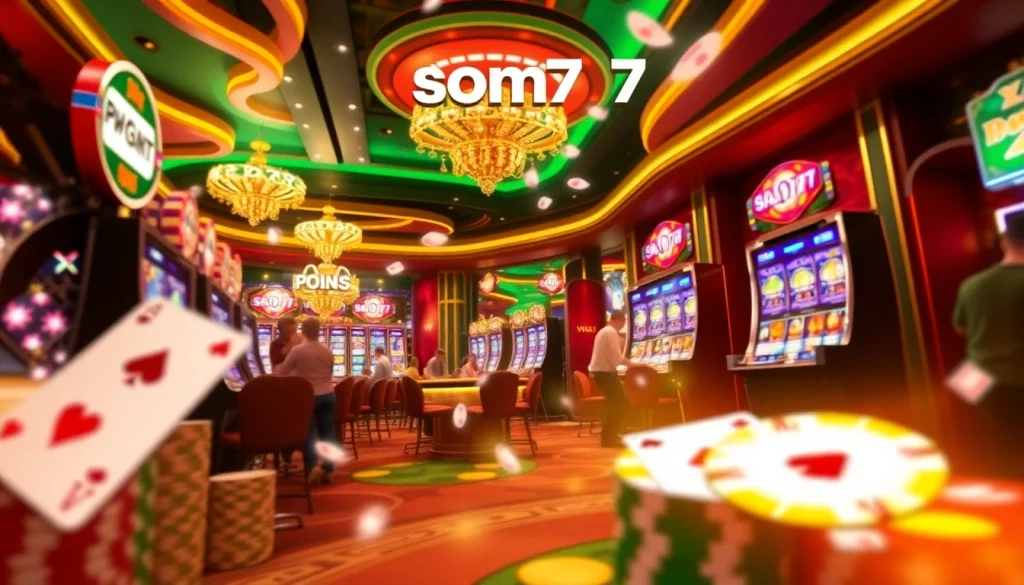 Explore the vibrant gaming atmosphere at som777's online casino, where excitement meets luxury.