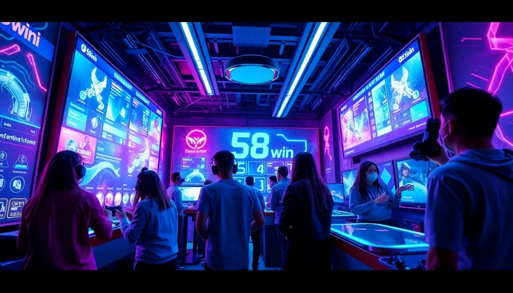 Experience the excitement of 58win in a high-tech gaming environment with engaged players.