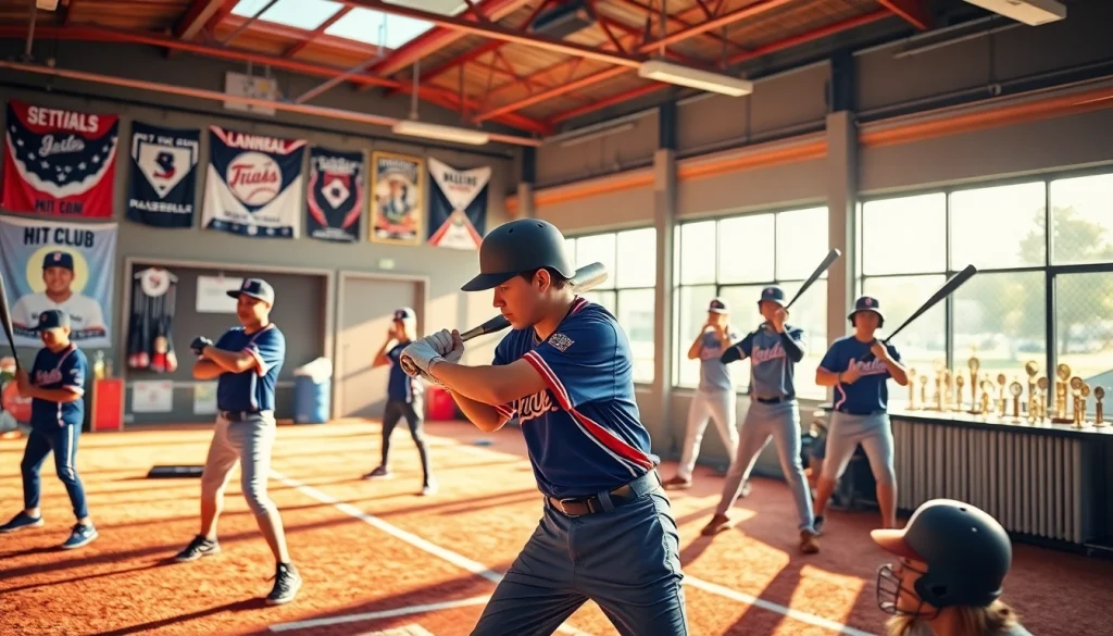 Dynamic baseball training at the hit club, where young athletes refine their skills in a motivational environment.