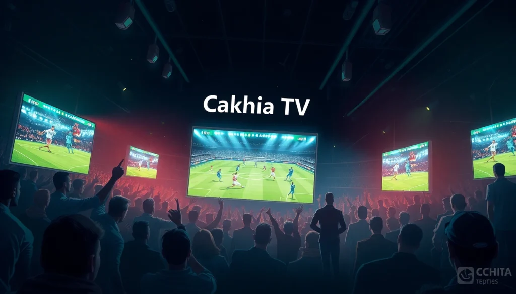 Experience the excitement of live matches on Cakhia TV, featuring vibrant soccer action and an enthusiastic crowd.