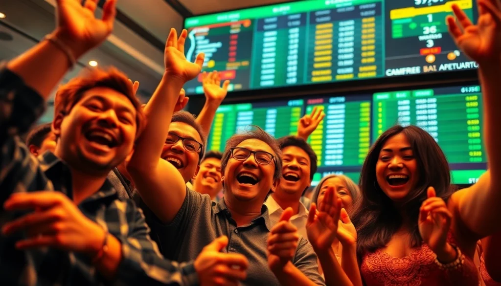 Celebrate big wins in sports betting at go88kl.com with vibrant scenes and diverse players.